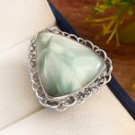 Flint Larimar Size US 8 925 Sterling Silver Ring (REXT19-32)