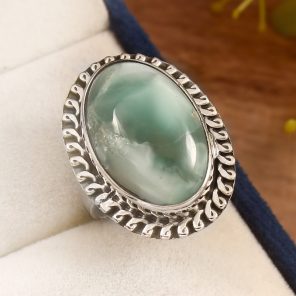 Flint Larimar Size US 7 925 Sterling Silver Ring (REXT19-45)