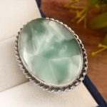 Flint Larimar Size US 8 925 Sterling Silver Ring (REXT19-33)