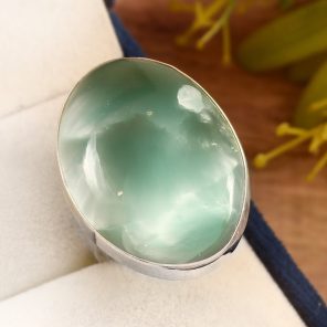 Flint Larimar Size US 8 925 Sterling Silver Ring (REXT19-28)