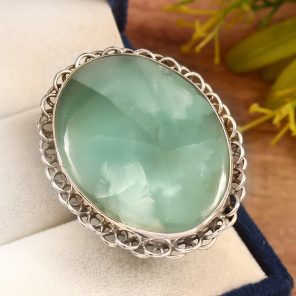 Flint Larimar Size US 8 925 Sterling Silver Ring (REXT19-35)