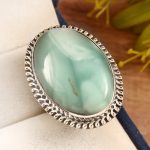 Flint Larimar Size US 10 925 Sterling Silver Ring (REXT19-44)