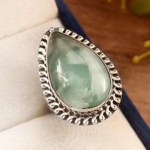 Flint Larimar Size US 8 925 Sterling Silver Ring (REXT19-36)