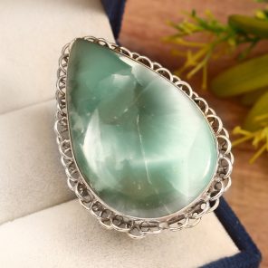 Flint Larimar Size US 7 925 Sterling Silver Ring (REXT19-40)