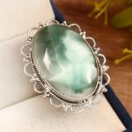 Flint Larimar Size US 8 925 Sterling Silver Ring (REXT19-51)