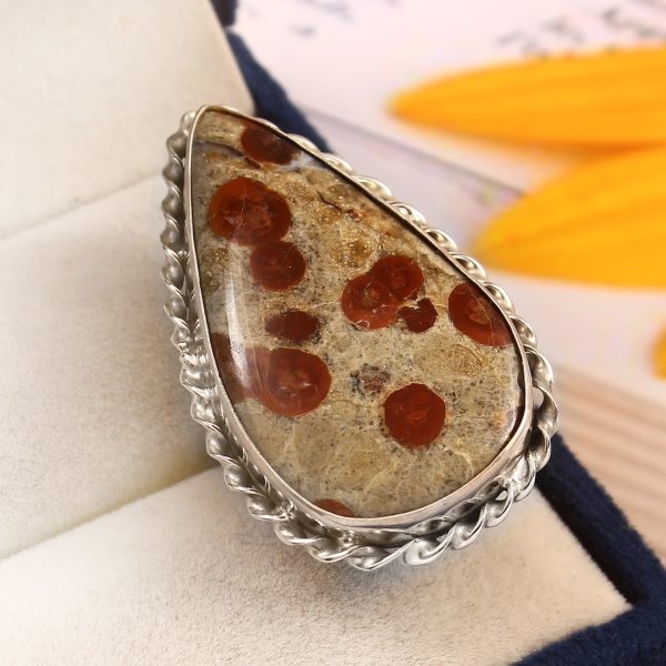 Poppy Jasper Size US 6 925 Sterling Silver Ring (RS54-159)