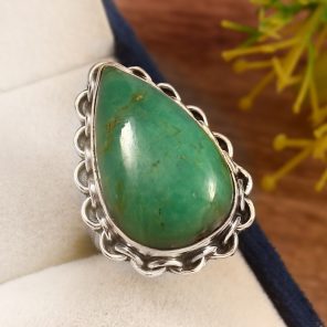 Chrysoprase Size US 6 925 Sterling Silver Ring (REXT69-34)