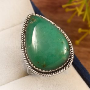 Chrysoprase Size US 11 925 Sterling Silver Ring (REXT69-48)