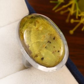 Lizardite Size US 10 925 Sterling Silver Ring (REXT69-29)