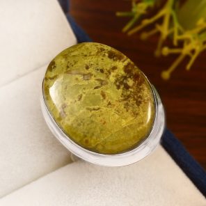 Lizardite Size US 10 925 Sterling Silver Ring (REXT69-30)