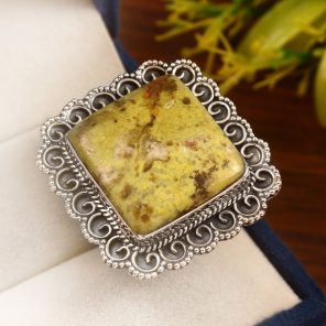 Lizardite Size US 12 925 Sterling Silver Ring (REXT69-28)