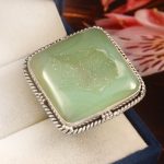 Sea Foam Window Druzy Size US 11 925 Sterling Silver Ring (REXT14-82)