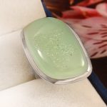 Sea Foam Window Druzy Size US 10 925 Sterling Silver Ring (REXT14-91)