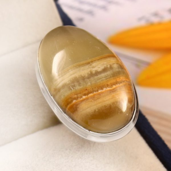 Desert Chalcedony Size US 6 925 Sterling Silver Ring (RS54-162)