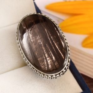 Hypersthene Size US 7 925 Sterling Silver Ring (REXT69-1)