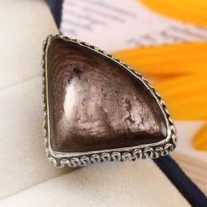 Hypersthene Size US 10 925 Sterling Silver Ring (REXT69-9)