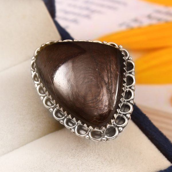 Hypersthene Size US 9 925 Sterling Silver Ring (REXT69-16)