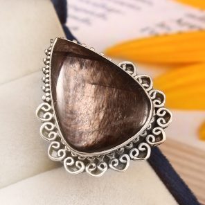 Hypersthene Size US 10 925 Sterling Silver Ring (REXT69-10)