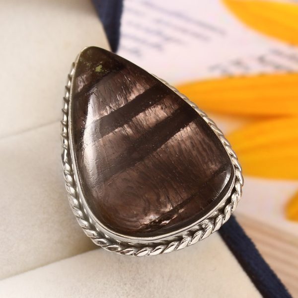 Hypersthene Size US 8 925 Sterling Silver Ring (REXT69-7)