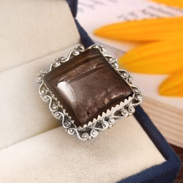Hypersthene Size US 9 925 Sterling Silver Ring (REXT69-17)