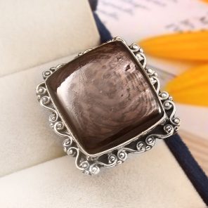 Hypersthene Size US 7 925 Sterling Silver Ring (REXT69-5)