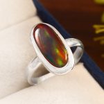 Aurora Opal Size US 9 925 Sterling Silver Ring (RS54-151)