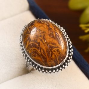 Mariam Jasper Size US 7 925 Sterling Silver Ring (REXT14-118)
