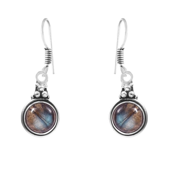 Labradorite 1.25" 925 Sterling Silver Earring (REXT28-184)