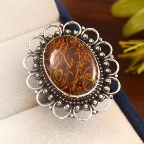 Mariam Jasper Size US 6 925 Sterling Silver Ring (REXT14-132)