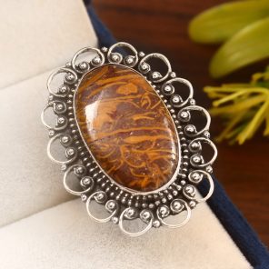 Mariam Jasper Size US 9 925 Sterling Silver Ring (REXT14-130)