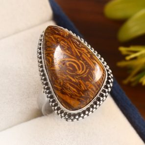 Mariam Jasper Size US 7 925 Sterling Silver Ring (REXT14-120)