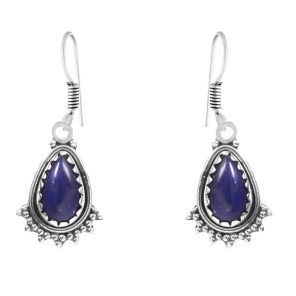 Lapis Lazuli 1.25" 925 Sterling Silver Earring (REXT28-143)