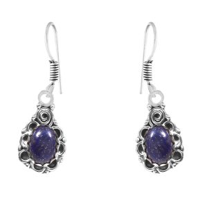 Lapis Lazuli 1.25" 925 Sterling Silver Earring (REXT28-131)