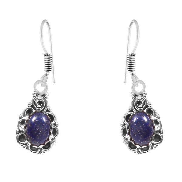 Lapis Lazuli 1.25" 925 Sterling Silver Earring (REXT28-131)
