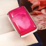 Pink Agate Druzy Size US 11 925 Sterling Silver Ring (REXT19-24)
