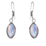 Rainbow Moonstone 1.25" 925 Sterling Silver Earring (REXT28-171)