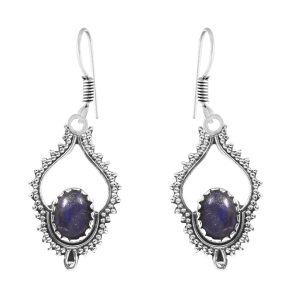 Lapis Lazuli 1.5" 925 Sterling Silver Earring (REXT28-142)