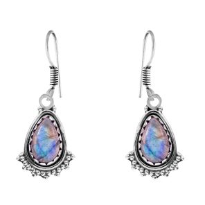 Labradorite 1.25" 925 Sterling Silver Earring (REXT28-146)