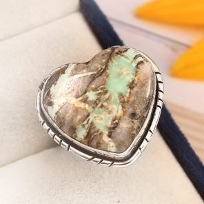 Ribbon Variscite Size US 11 925 Sterling Silver Ring (REXT19-88)