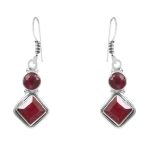 Ruby 1.25" 925 Sterling Silver Earring (REXT28-190)
