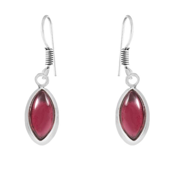 Garnet 1.25" 925 Sterling Silver Earring (REXT28-170)