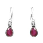 Ruby 1.5" 925 Sterling Silver Earring (REXT28-165)