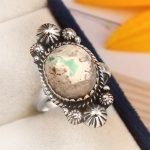 Ribbon Variscite Size US 6 925 Sterling Silver Ring (REXT19-54)