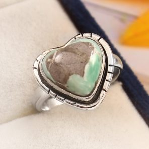 Ribbon Variscite Size US 6 925 Sterling Silver Ring (REXT19-55)