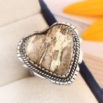 Ribbon Variscite Size US 6 925 Sterling Silver Ring (REXT19-56)