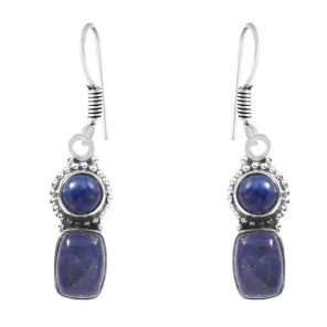 Lapis Lazuli 1.25" 925 Sterling Silver Earring (REXT28-74)