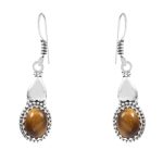 Tigerâ€™s Eye 1.5" 925 Sterling Silver Earring (REXT28-88)