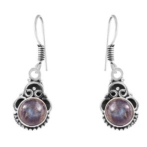 Labradorite 1.25" 925 Sterling Silver Earring (REXT28-99)