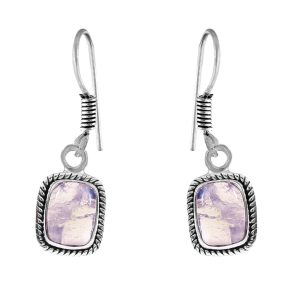 Rainbow Moonstone 1.25" 925 Sterling Silver Earring (REXT28-105)