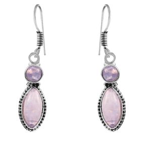 Rainbow Moonstone 1.5" 925 Sterling Silver Earring (REXT28-61)